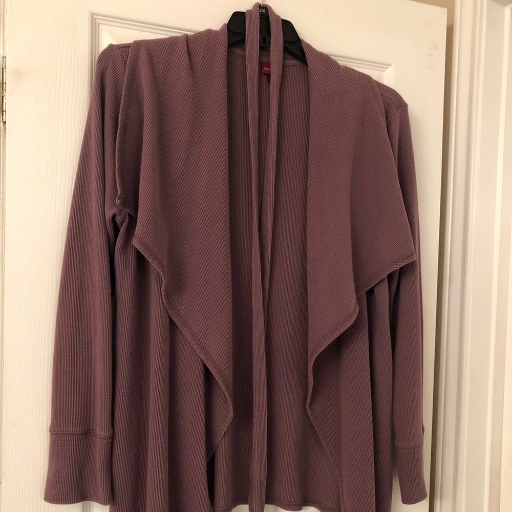 Merona XL plum belted wrap jacket